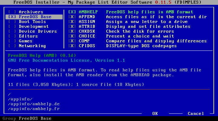 Install FreeDOS - but Manually